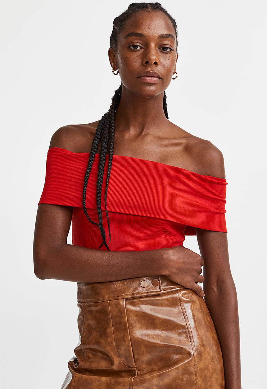 H&M - Off-the-shoulder top - red