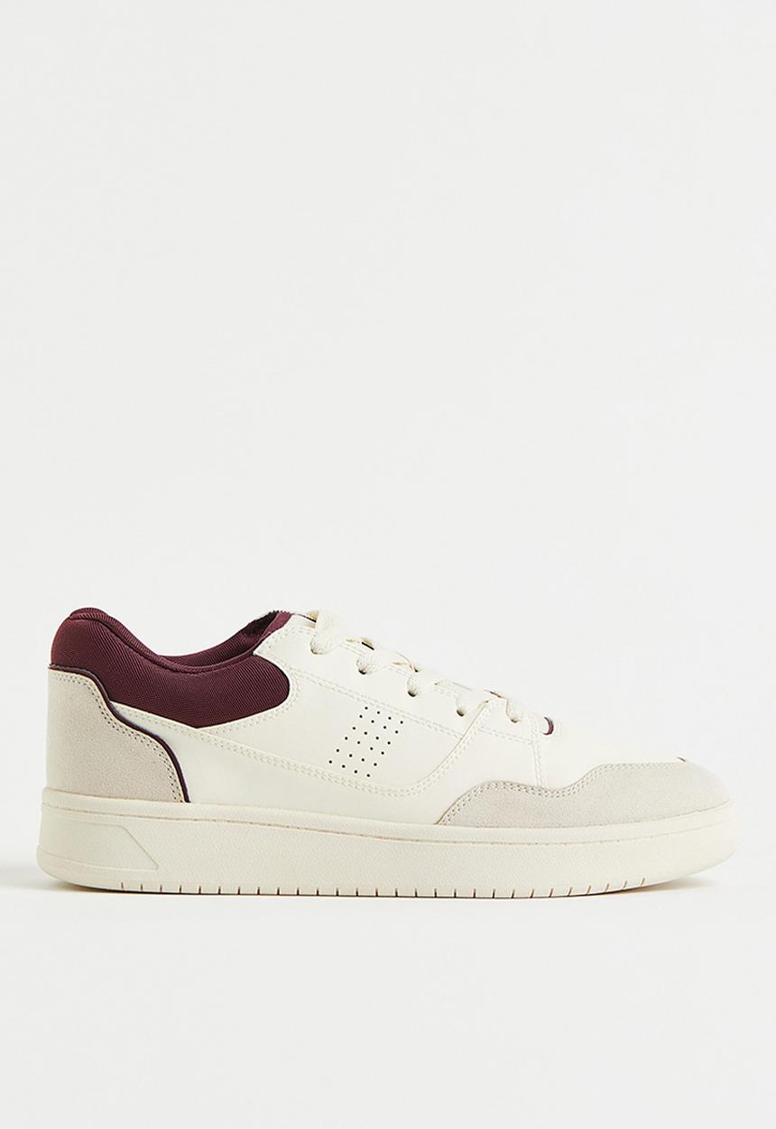 H&M - Trainers - cream & burgundy 
