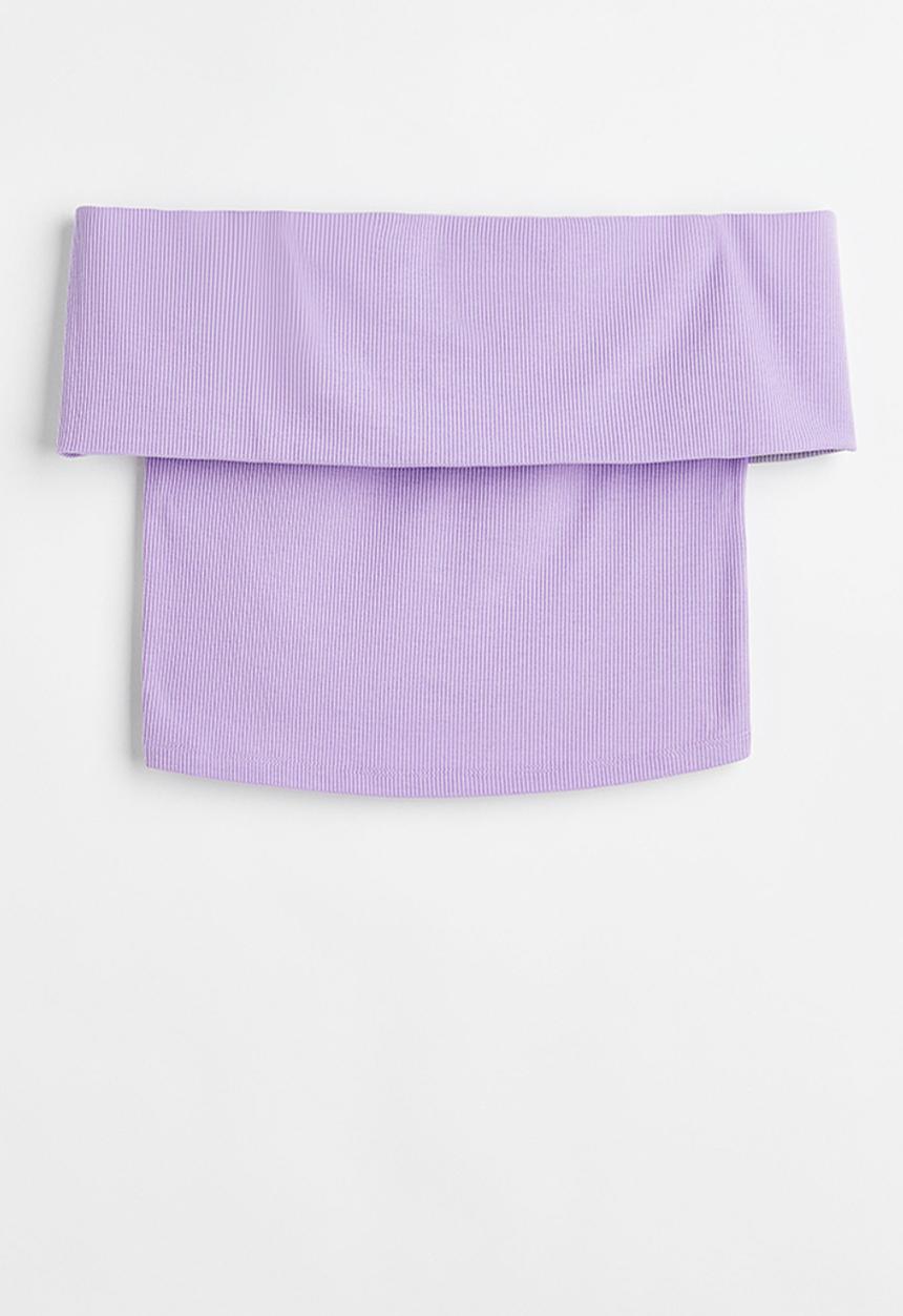 H&M - Off-the-shoulder top - light purple