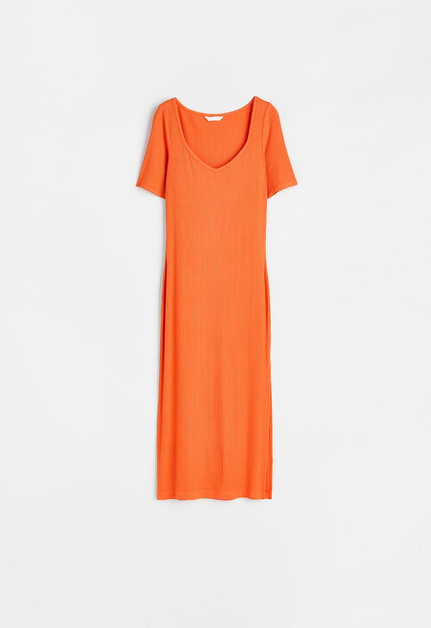 H&M - Ribbed jersey dress - orange