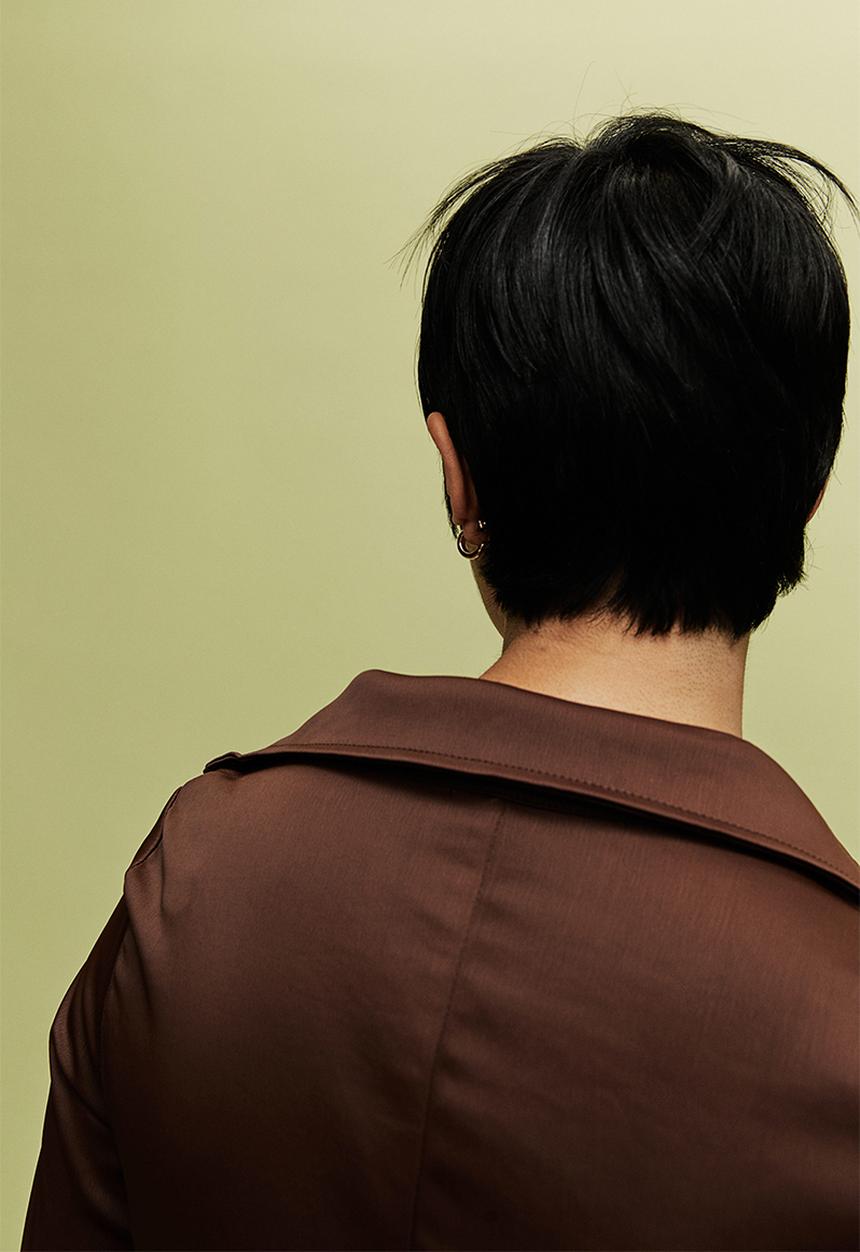 H&M - Draped crêpe dress - dark brown