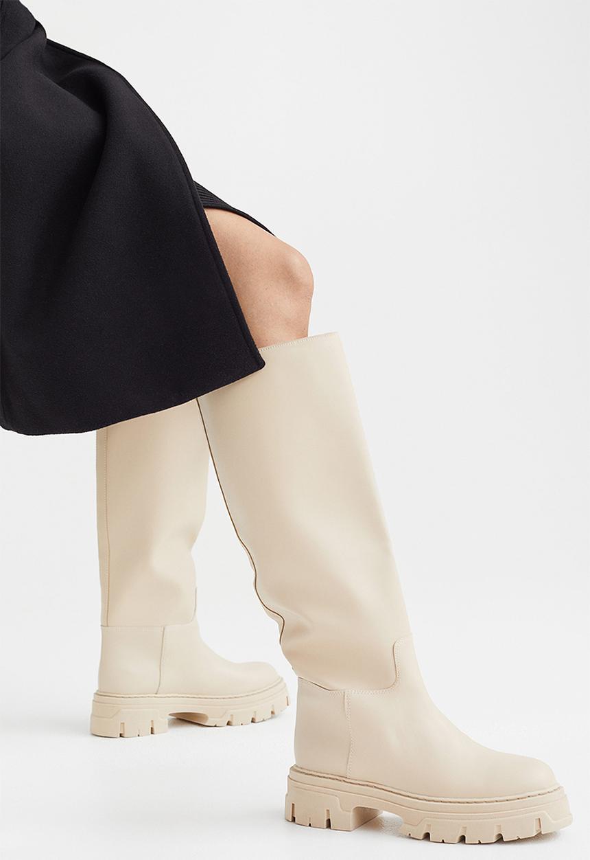 H&M - Knee-high boots - light beige