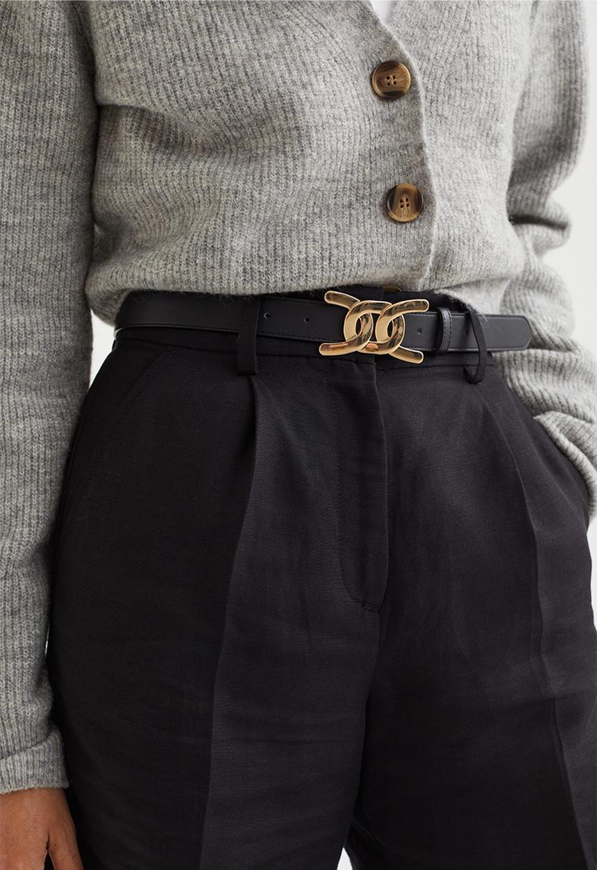 H&M - Narrow belt - black