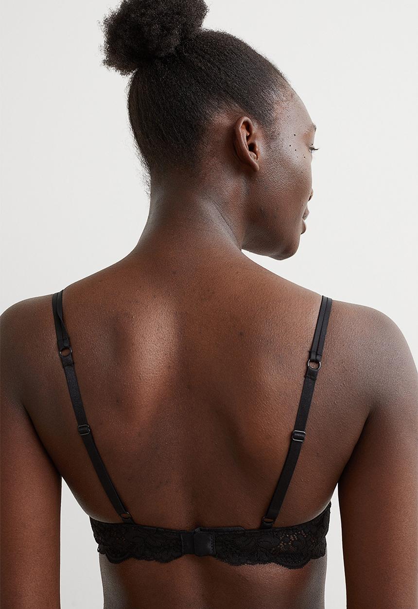 H&M - Lace push-up bra - black 
