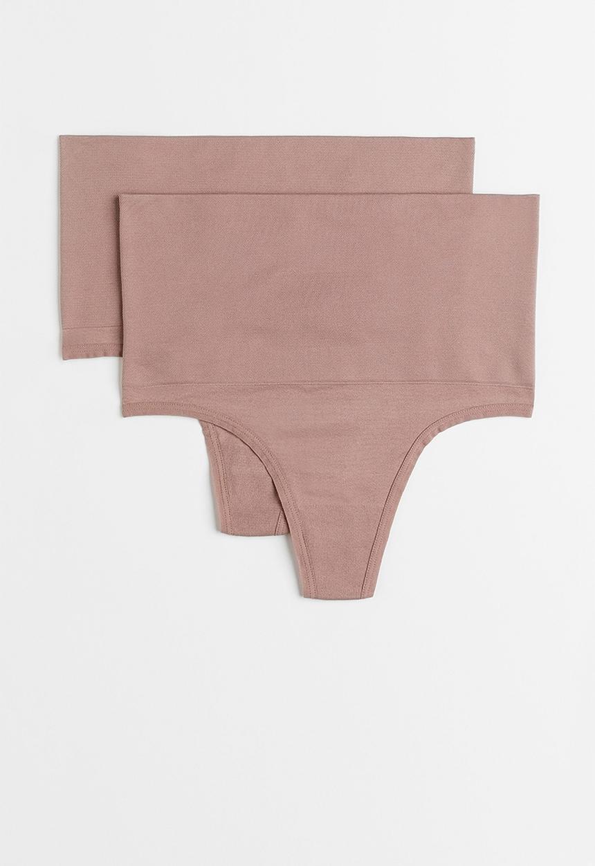 H&M - 2 Pack medium shaping thongs - old rose 