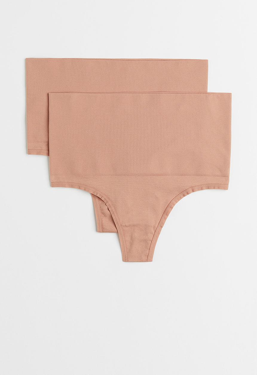 H&M - 2 Pack medium shaping thongs - beige
