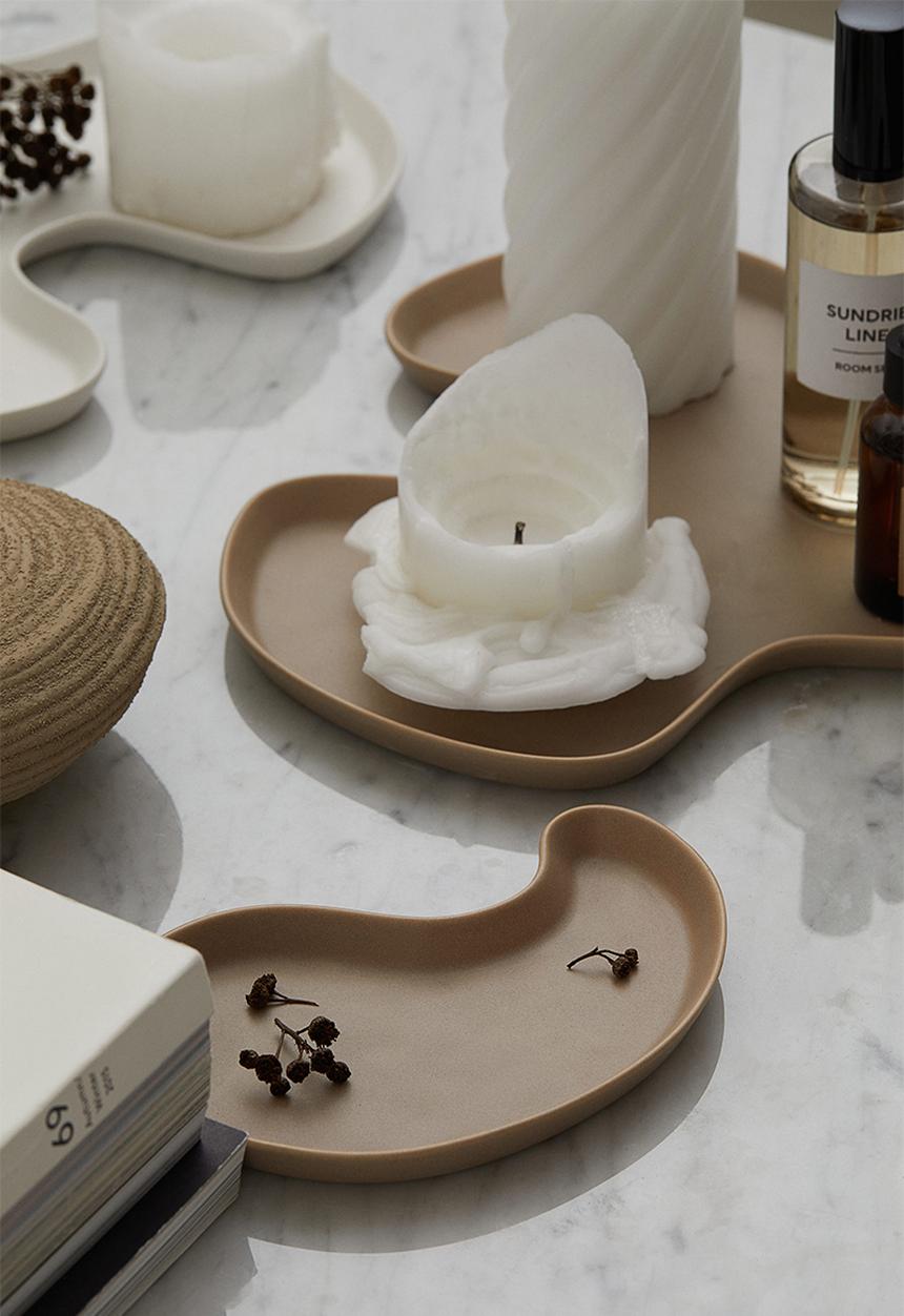 H&M - Small stoneware tray - beige