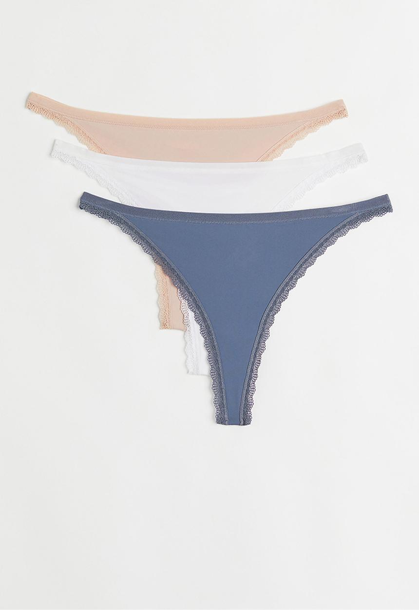 H&M - 3 Pack microfibre thong briefs - multi
