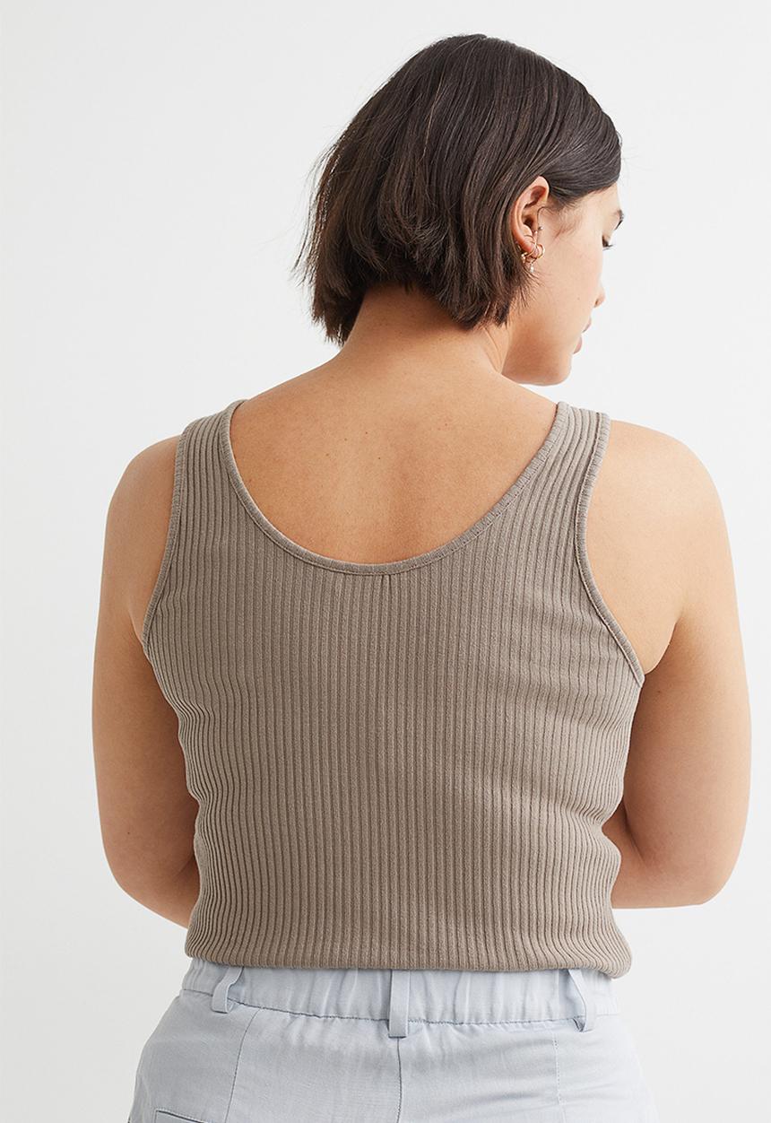 H&M - Ribbed vest top - mole