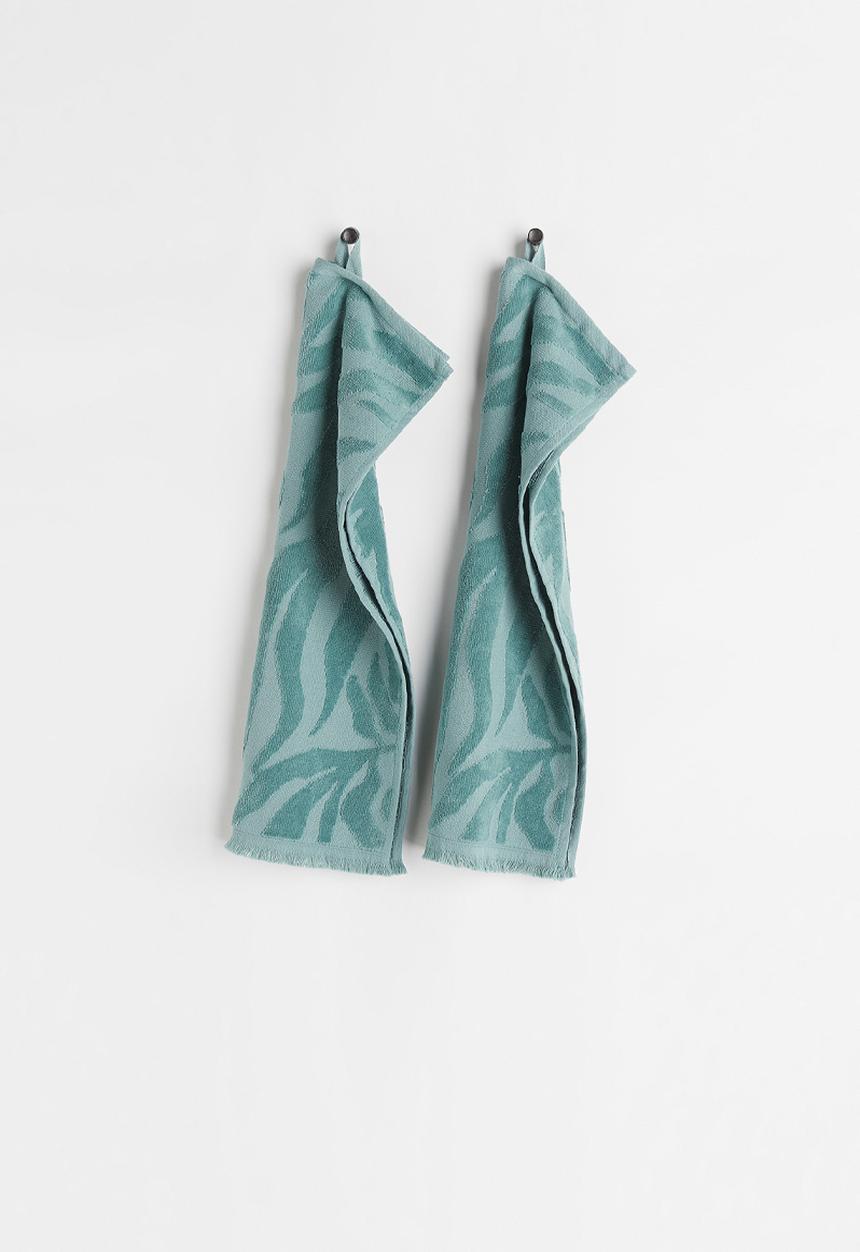 H&M - 2-pack jacquard-weave guest towels - turquoise
