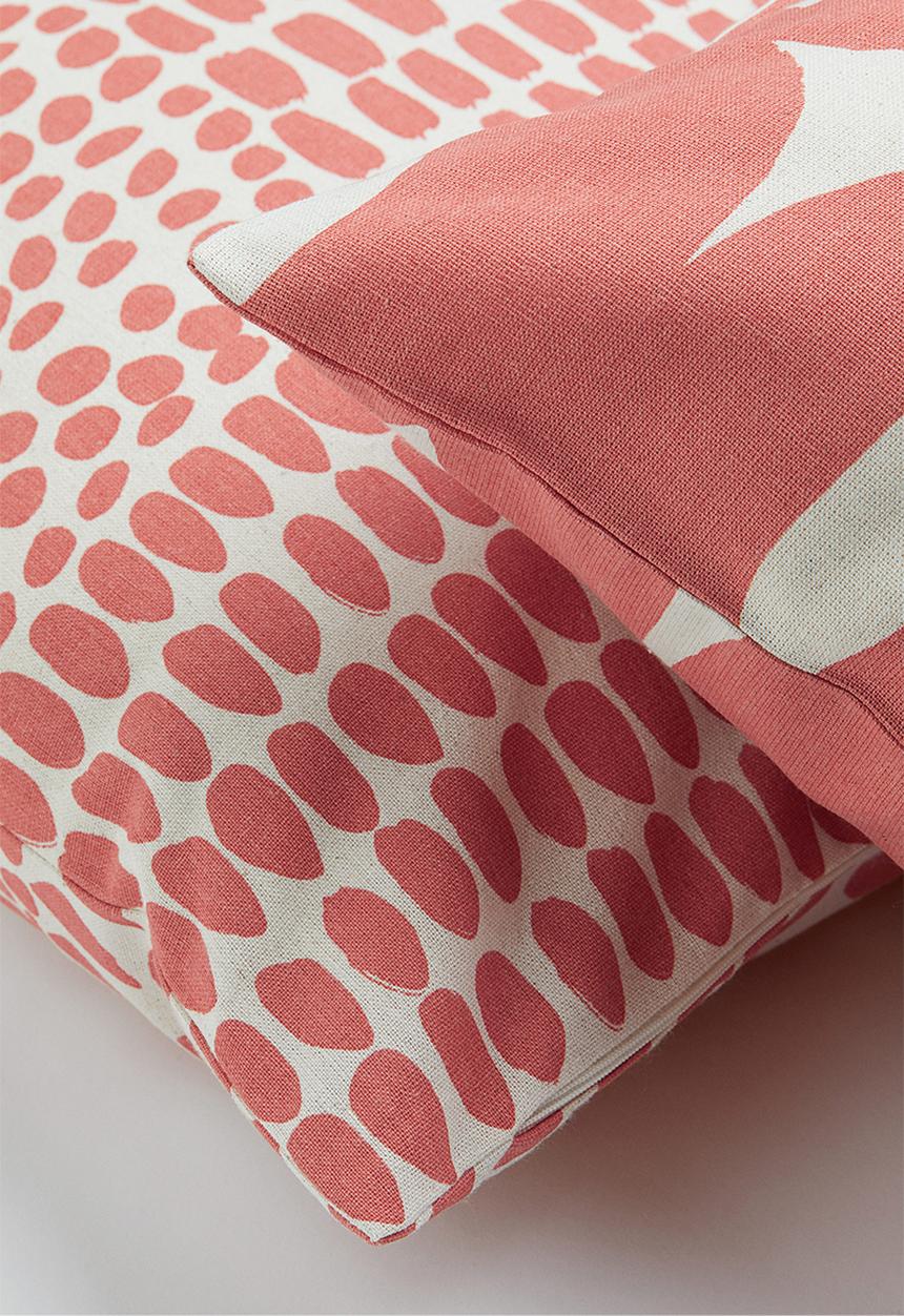 H&M - 2-pack patterned cotton cushion covers - multi/pink