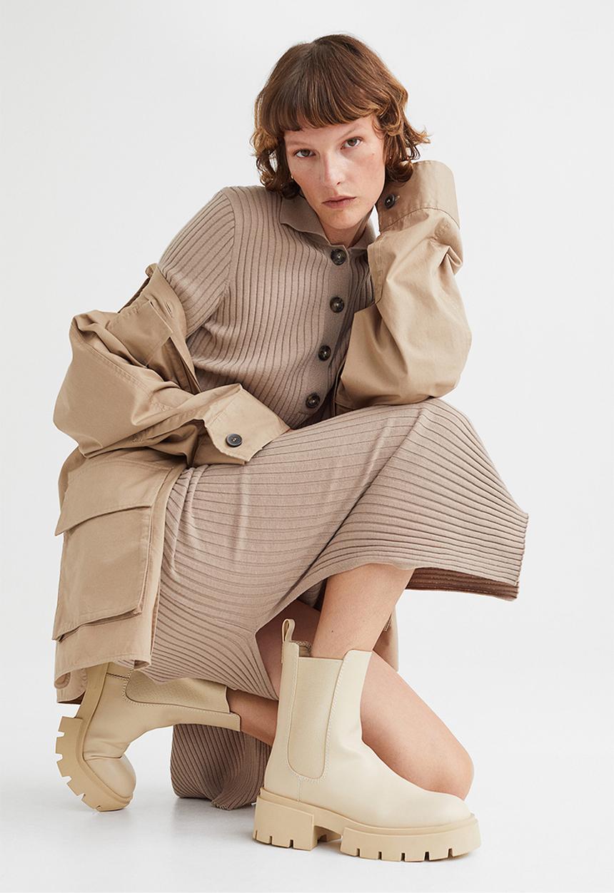 H&M - Platform chelsea boots - light beige