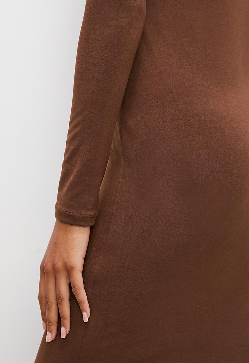 Superbalist - Crew neck midi bodycon dress - choc