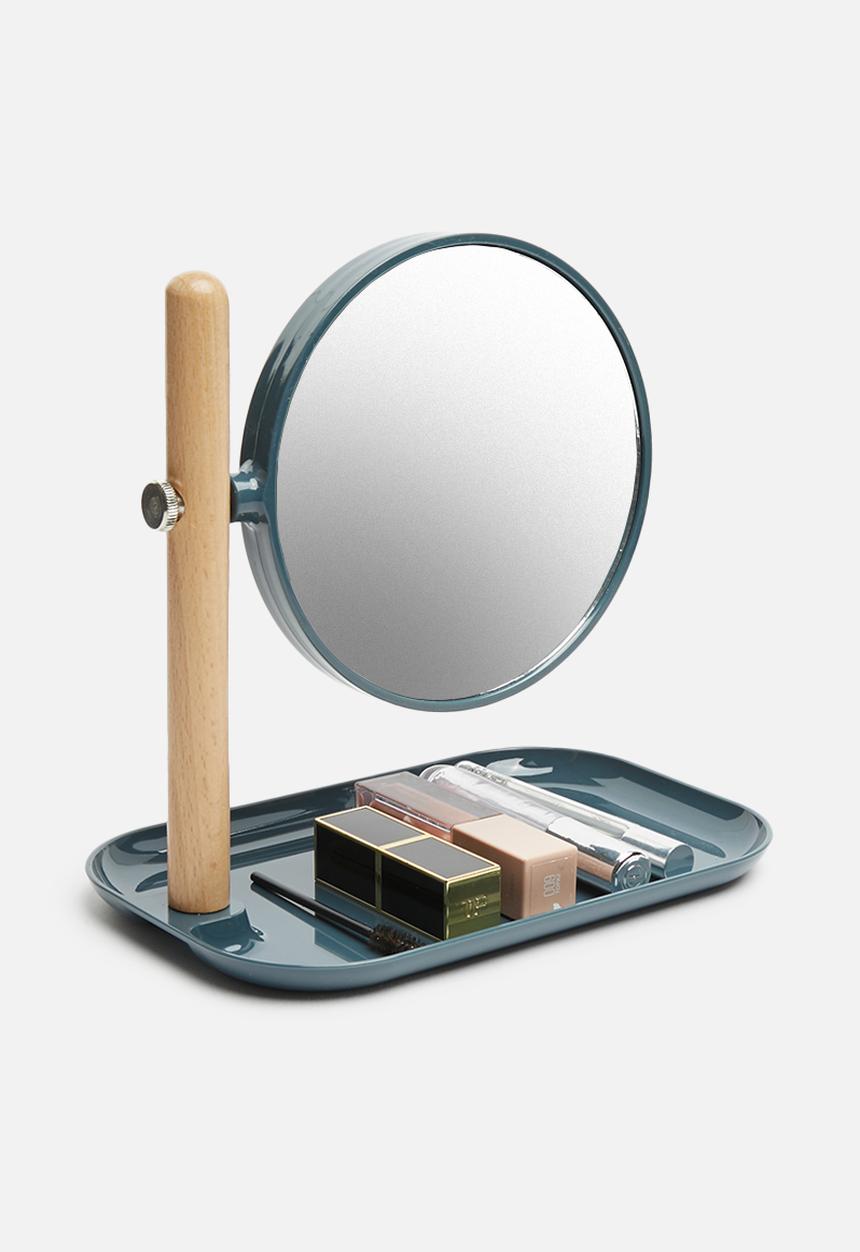 Bathroom Solutions - Make up mirror on stand - charcoal