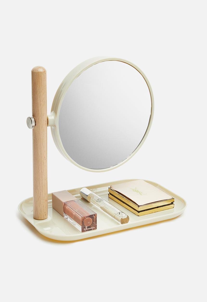 Bathroom Solutions - Make up mirror on stand - white