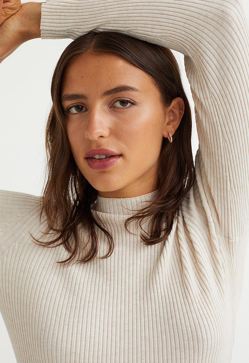H&M - Rib-knit jumper - natural white marl