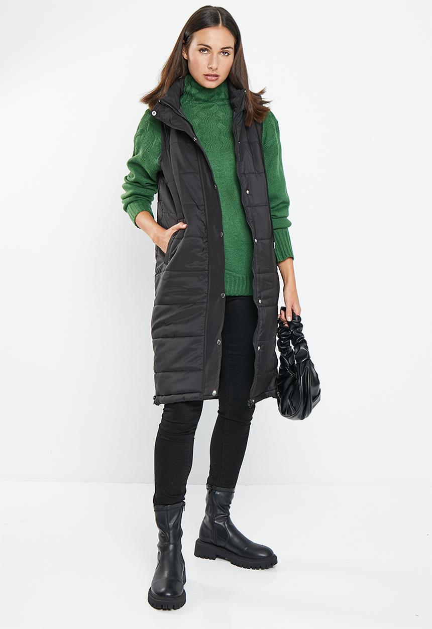 dailyfriday - Hooded longline gilet - black