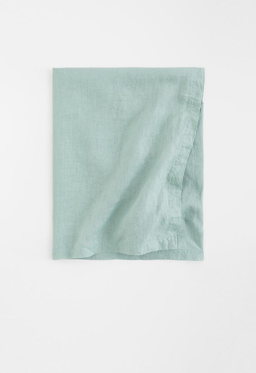 H&M - Washed linen tablecloth - green/turquoise