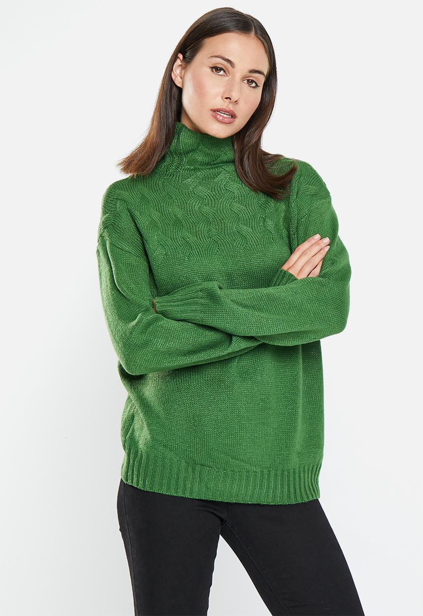 dailyfriday - Cable detail jumper - green