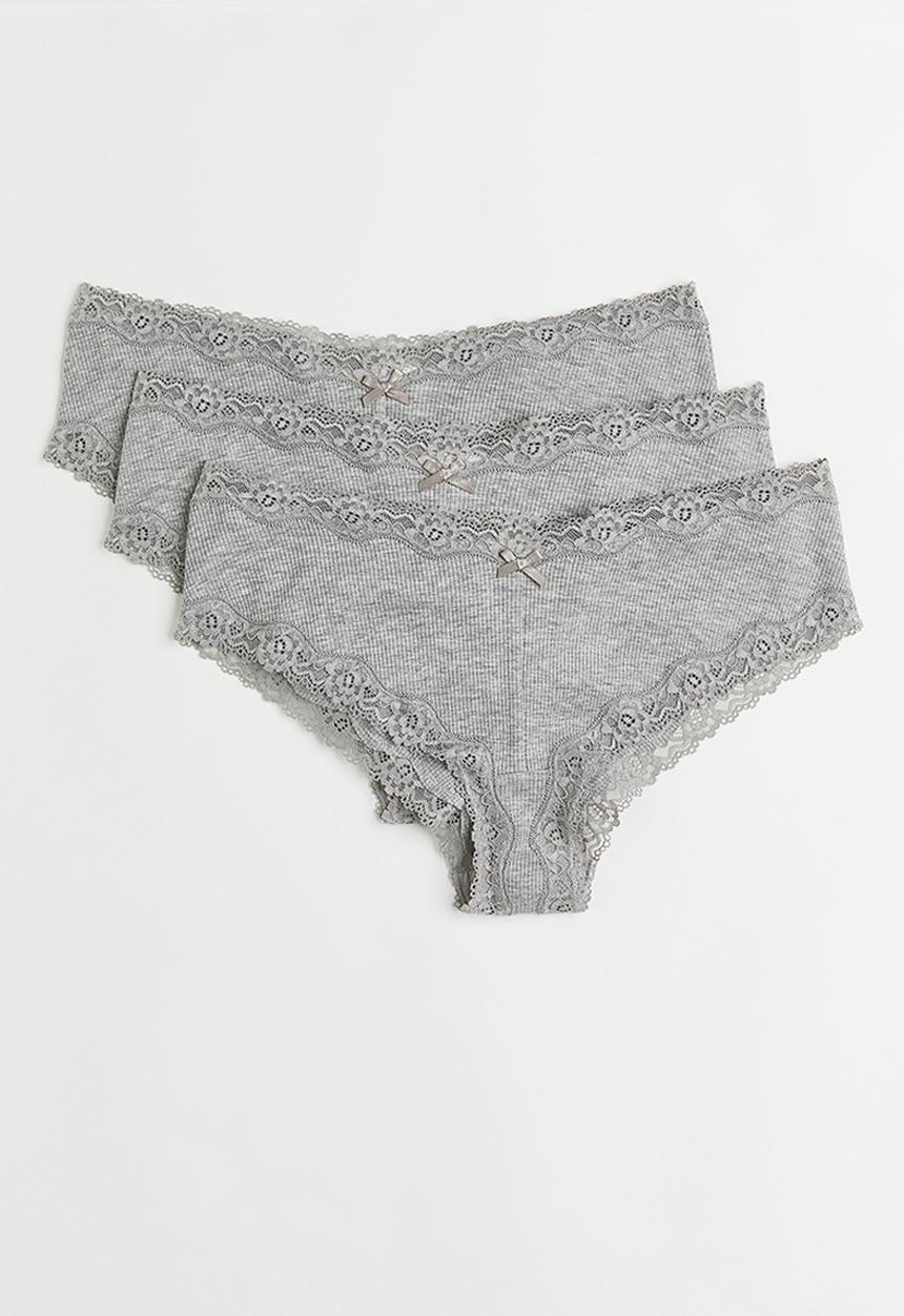 H&M - 3 Pack hipster briefs - light grey marl