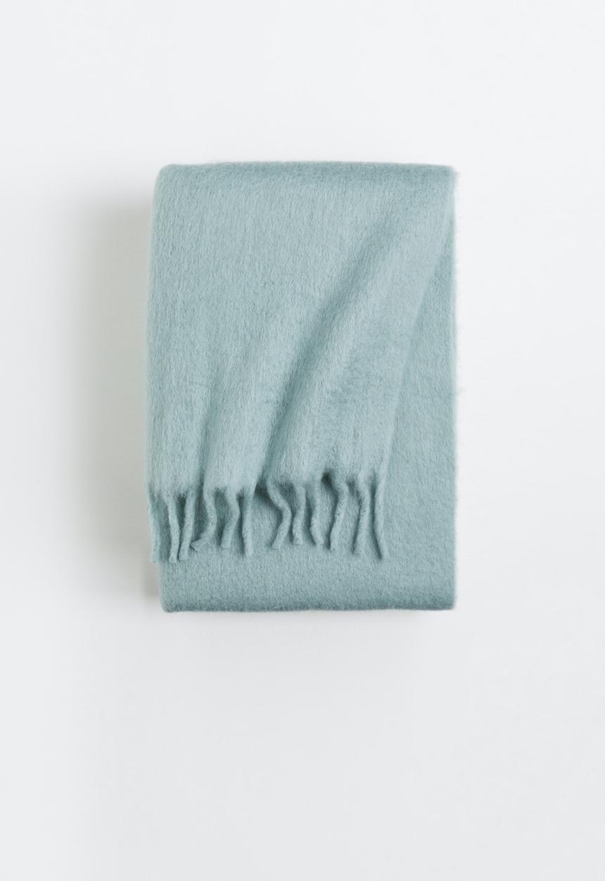 H&M - Wool-blend blanket - turquoise