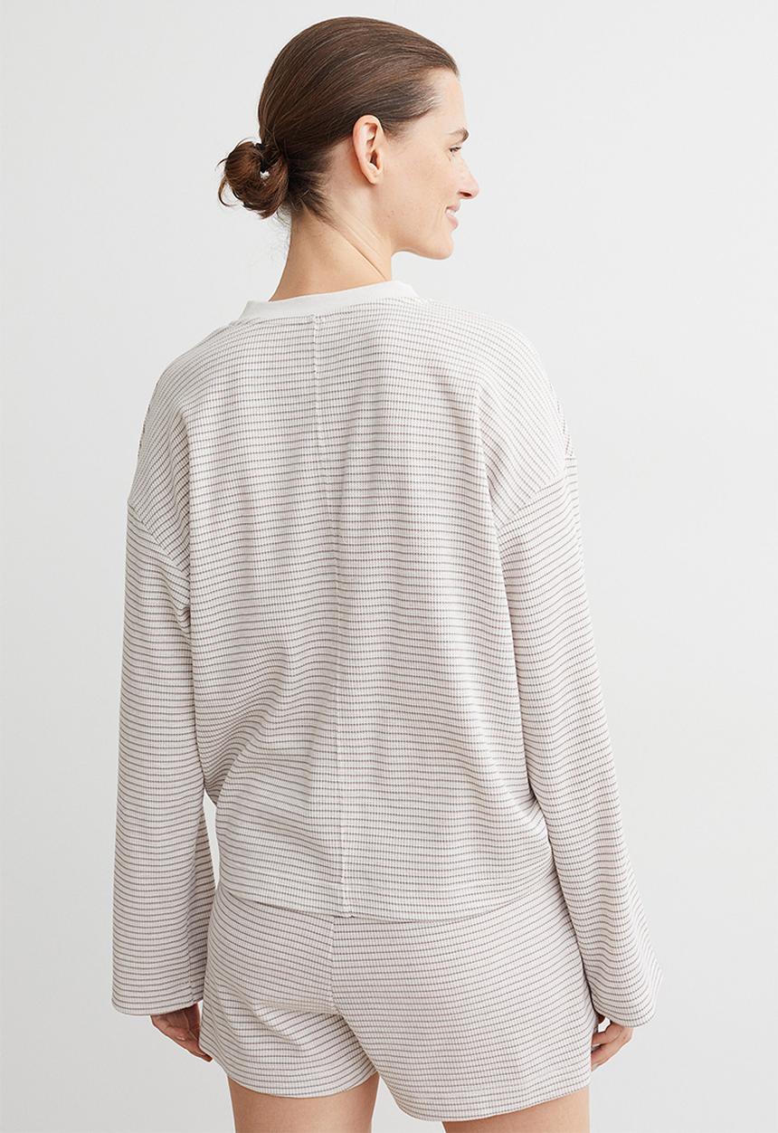 H&M - Waffled pyjamas - mole/striped