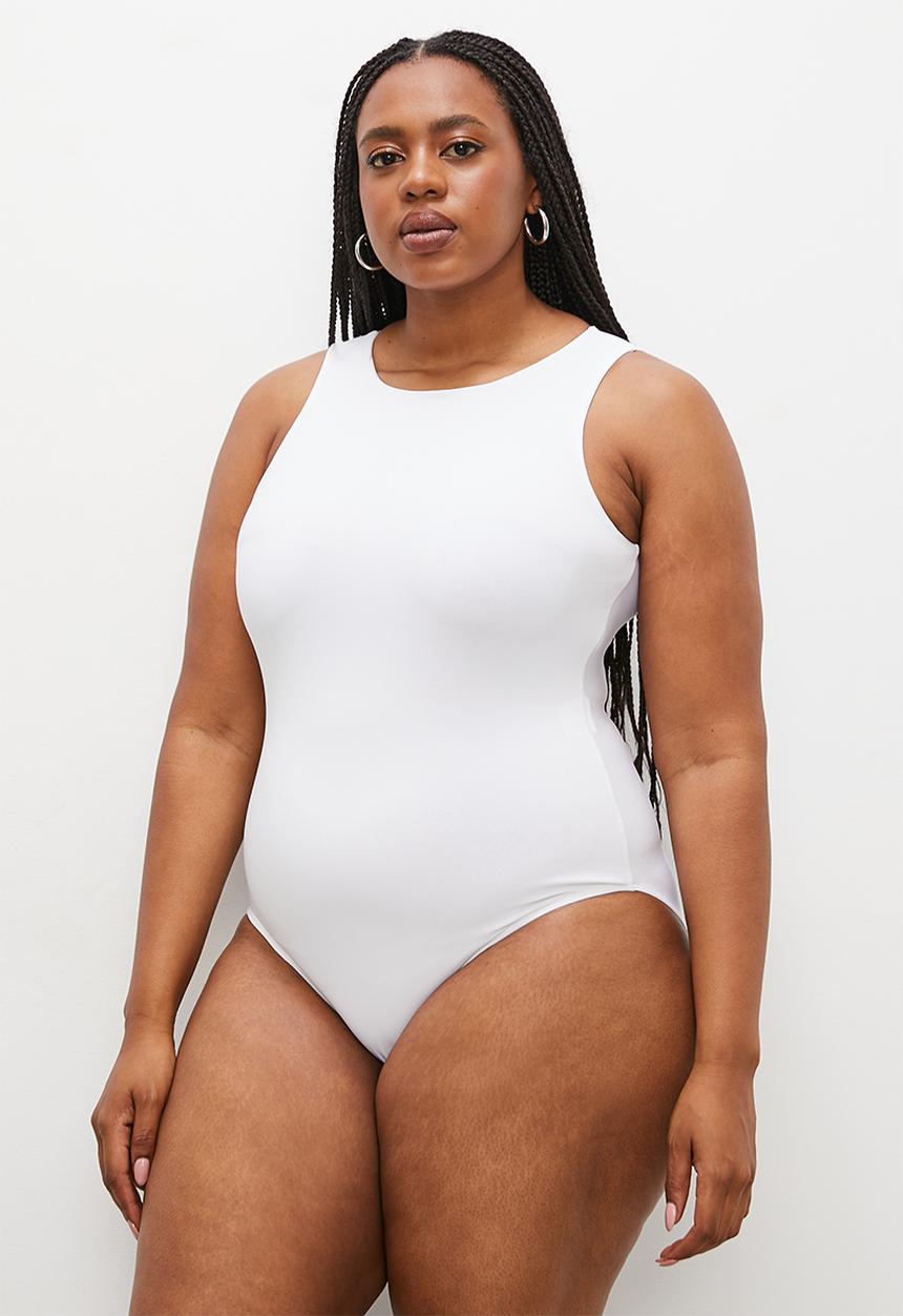 Superbalist - 2 pack crew neck cutaway bodysuit - black/white
