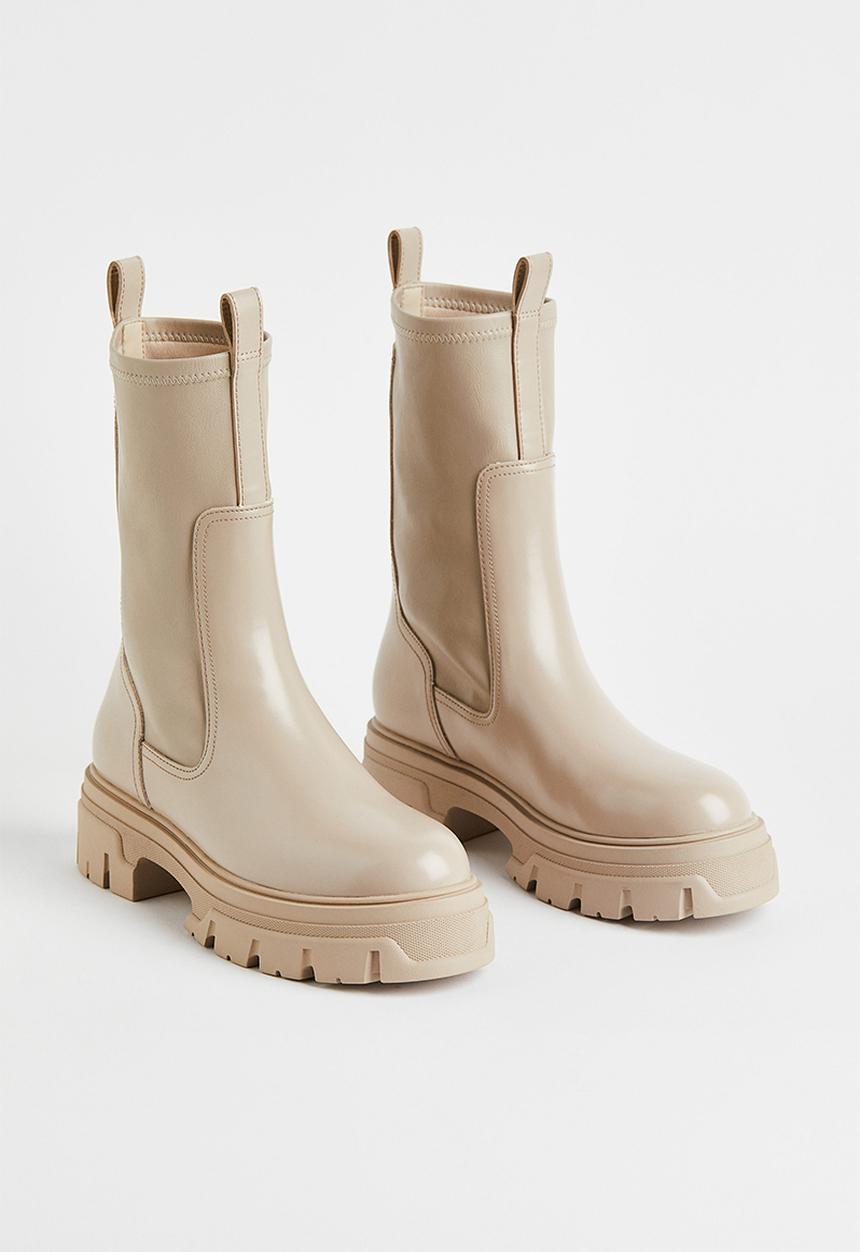H&M - Calf-length boots - light beige