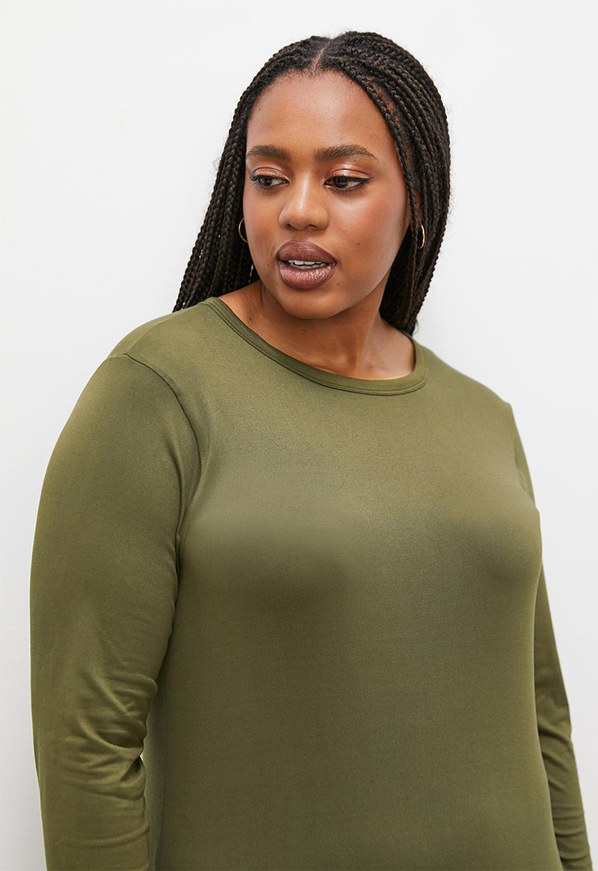 Superbalist - Crew neck midi bodycon dress - fatigue 1