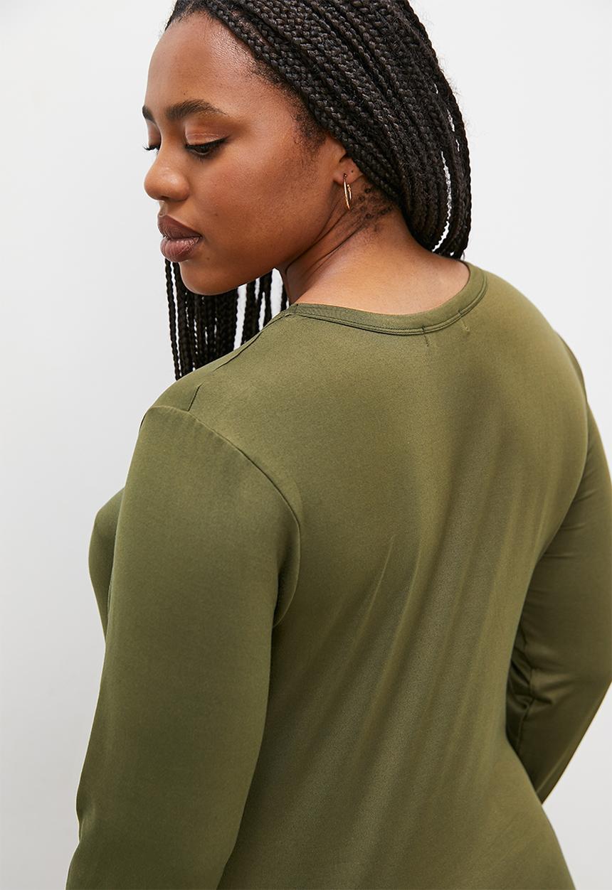 Superbalist - Crew neck midi bodycon dress - fatigue 1