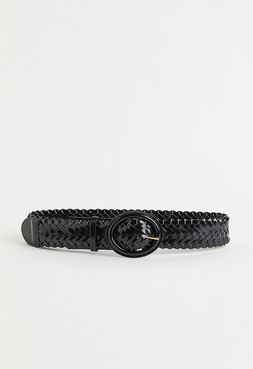 H&M - Braided waist belt - black 