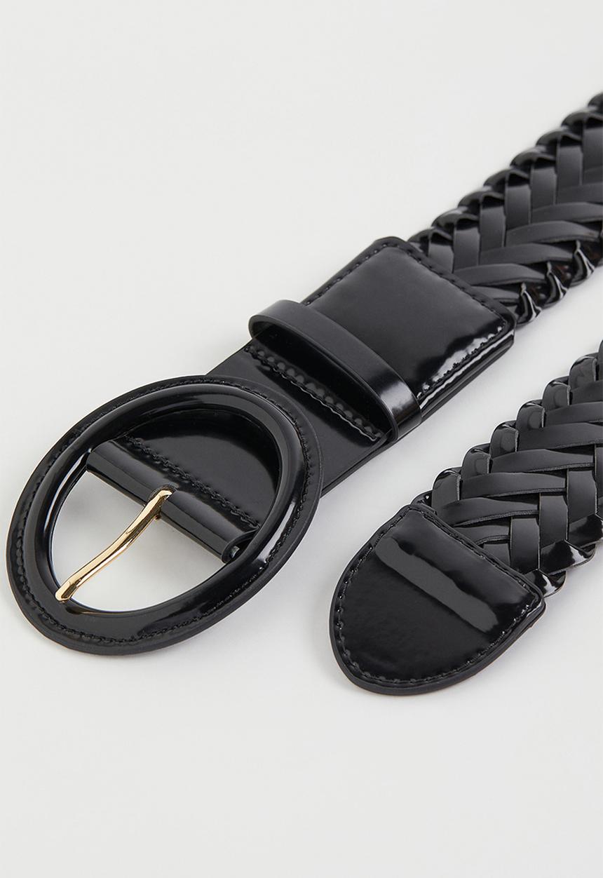 H&M - Braided waist belt - black 