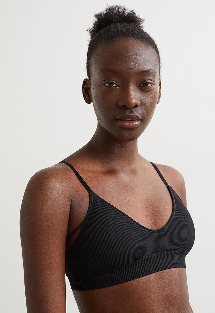 H&M - Seamless padded bra - black 