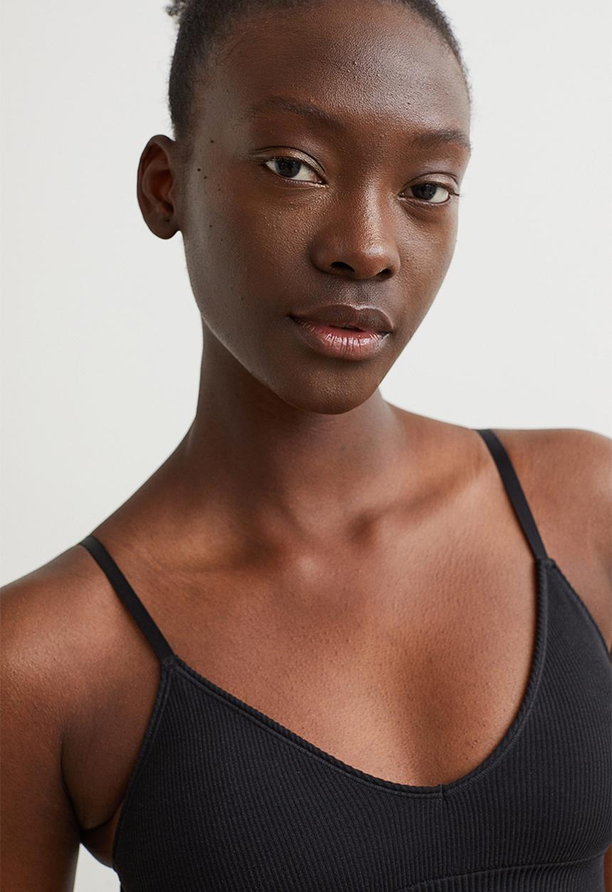 H&M - Seamless padded bra - black 
