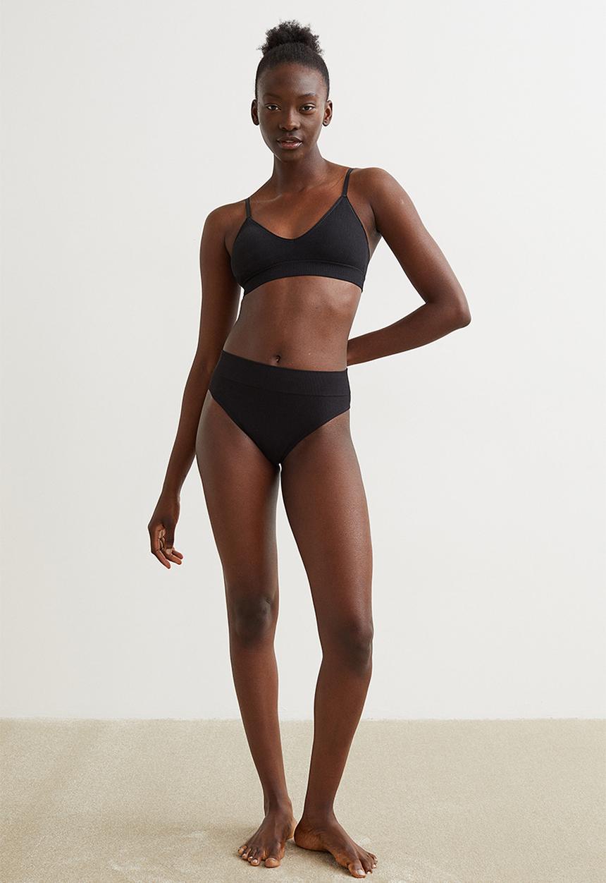 H&M - Seamless padded bra - black 
