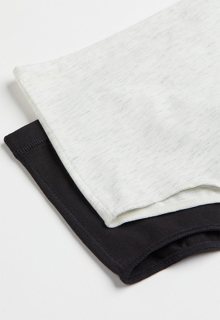 H&M - 2 Pack light shaping brazilian briefs - light grey marl & black