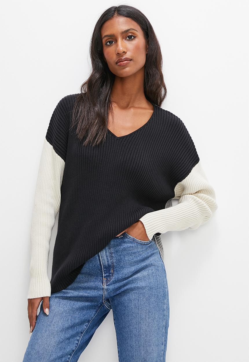 edit - Cotton colour block jumper - multi 