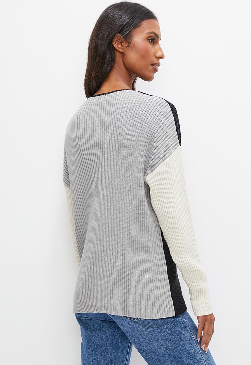 edit - Cotton colour block jumper - multi 