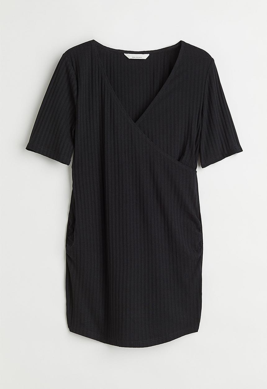 H&M - Mama ribbed nursing top - black