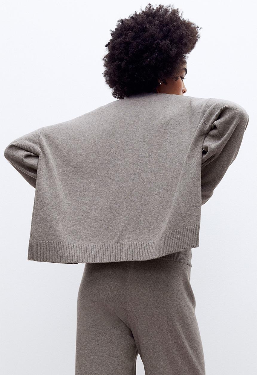 H&M - Fine-knit cardigan - dark greige 