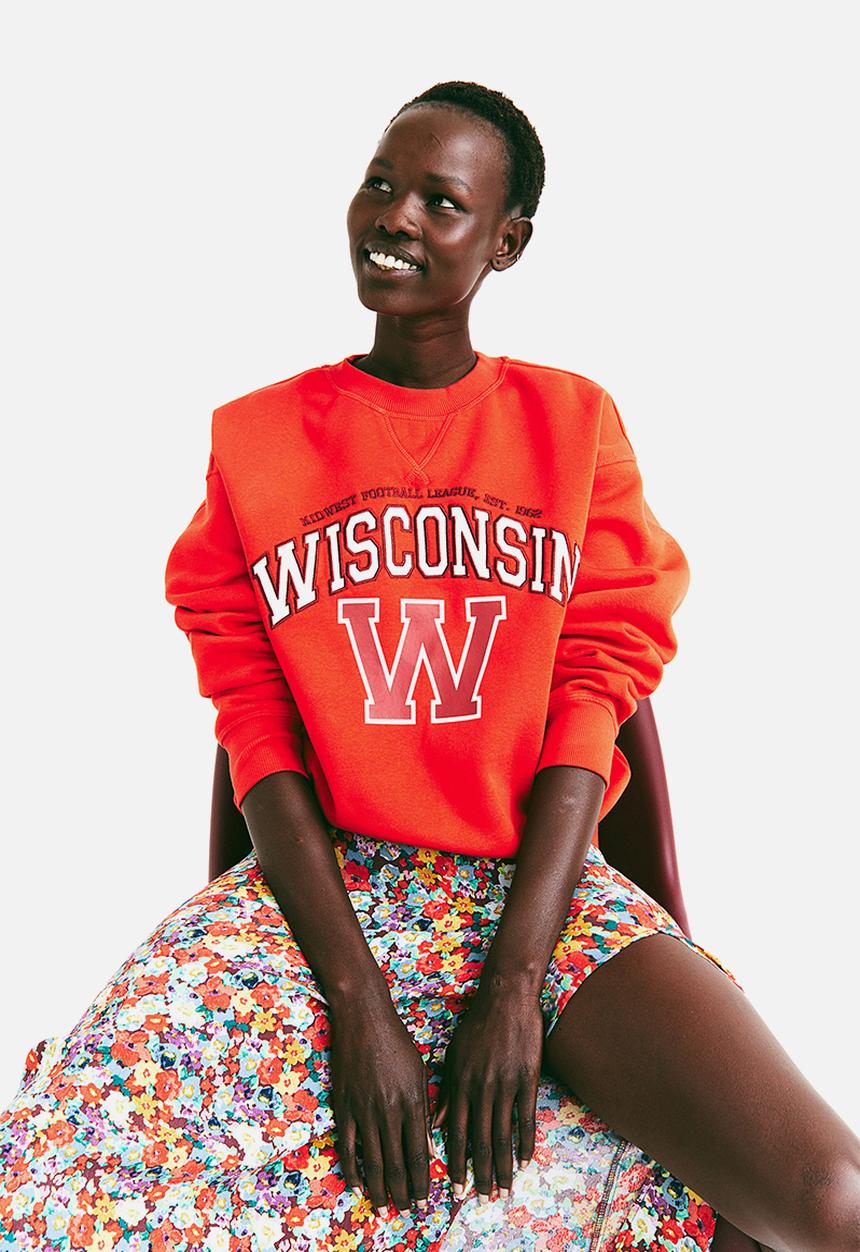 H&M - Sweatshirt - orange-red/wisconsin