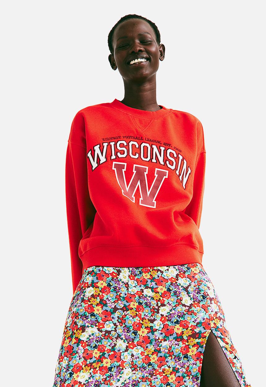 H&M - Sweatshirt - orange-red/wisconsin