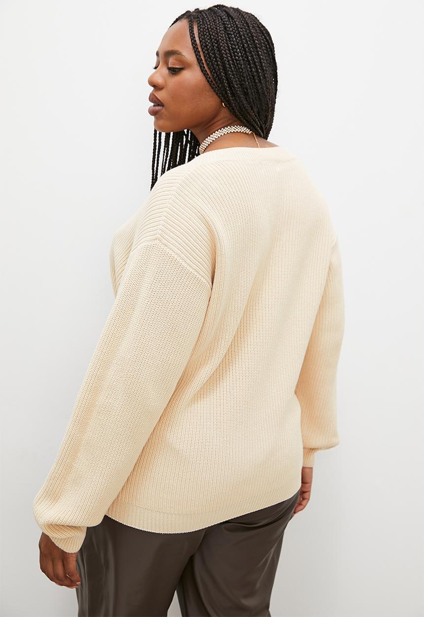 Superbalist - V-neck pullover - ecru