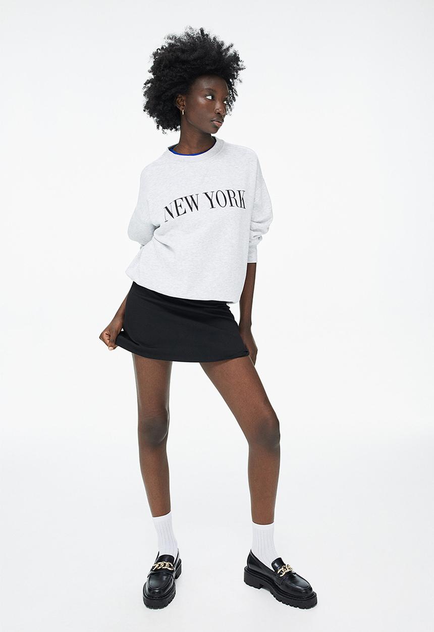 H&M - Sweatshirt - light grey marl/new york