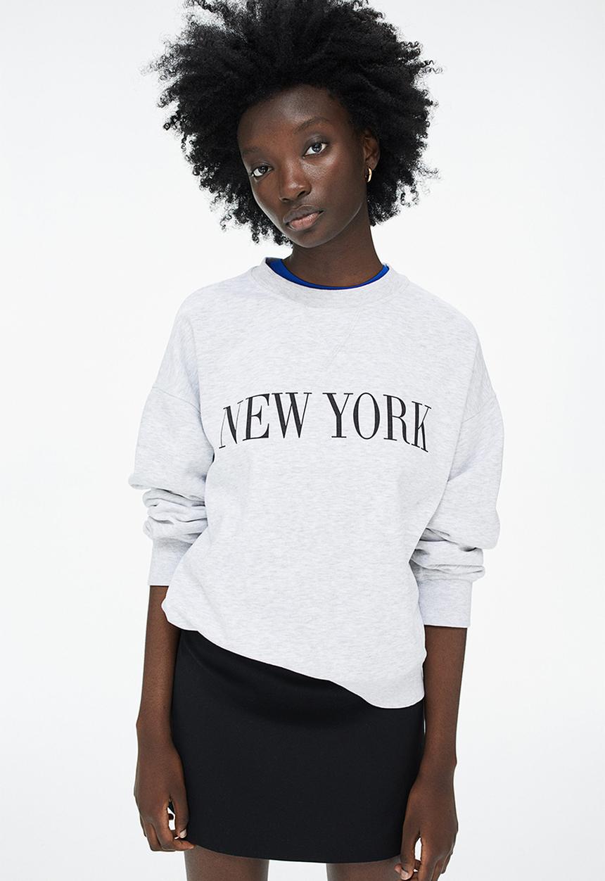 H&M - Sweatshirt - light grey marl/new york