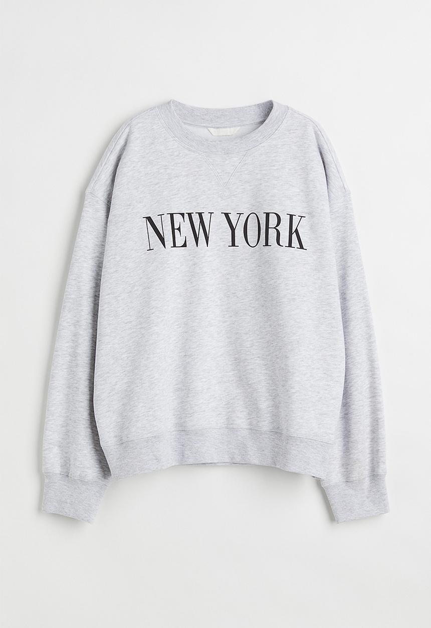 H&M - Sweatshirt - light grey marl/new york