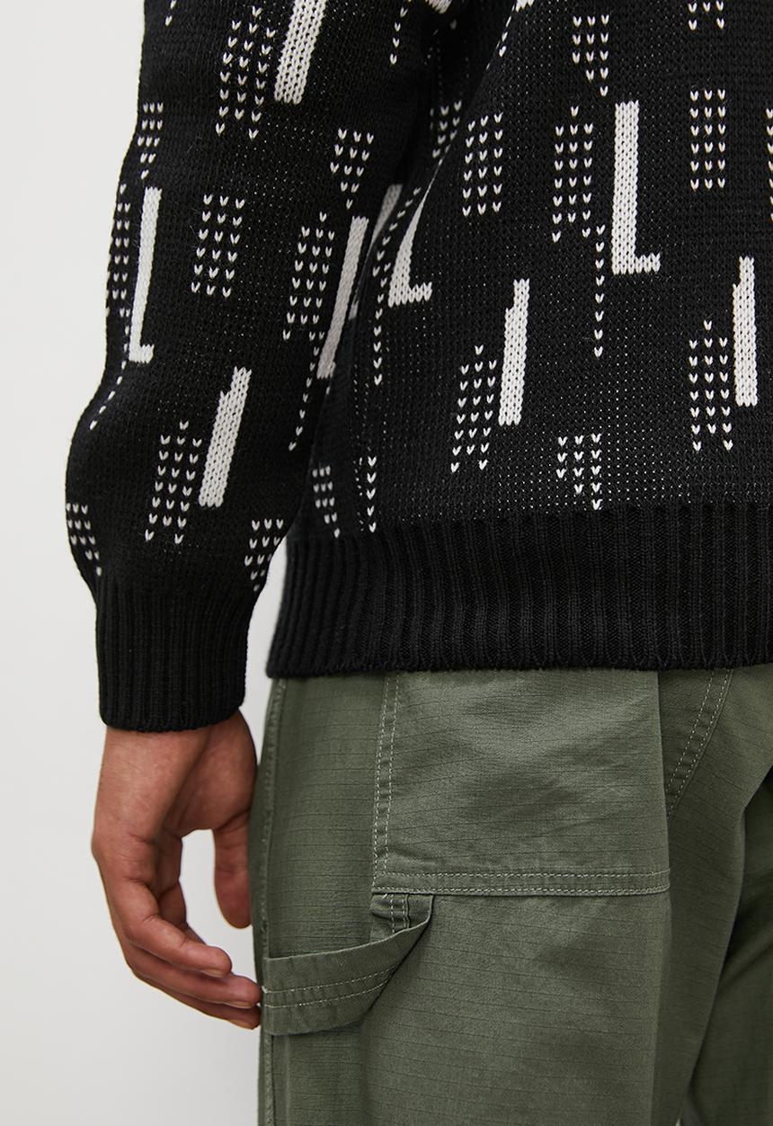 Superbalist - Slim fit pattern knit cardigan - black/cream