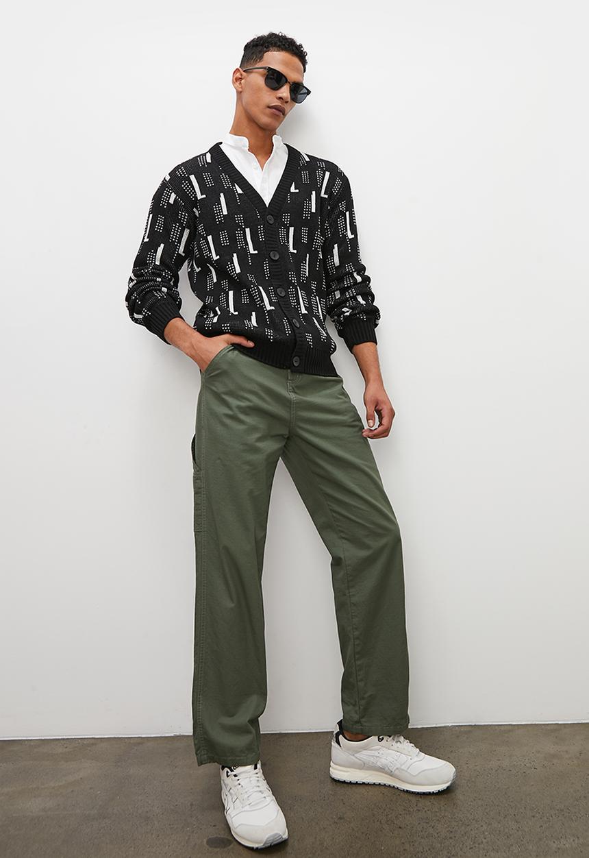 Superbalist - Slim fit pattern knit cardigan - black/cream