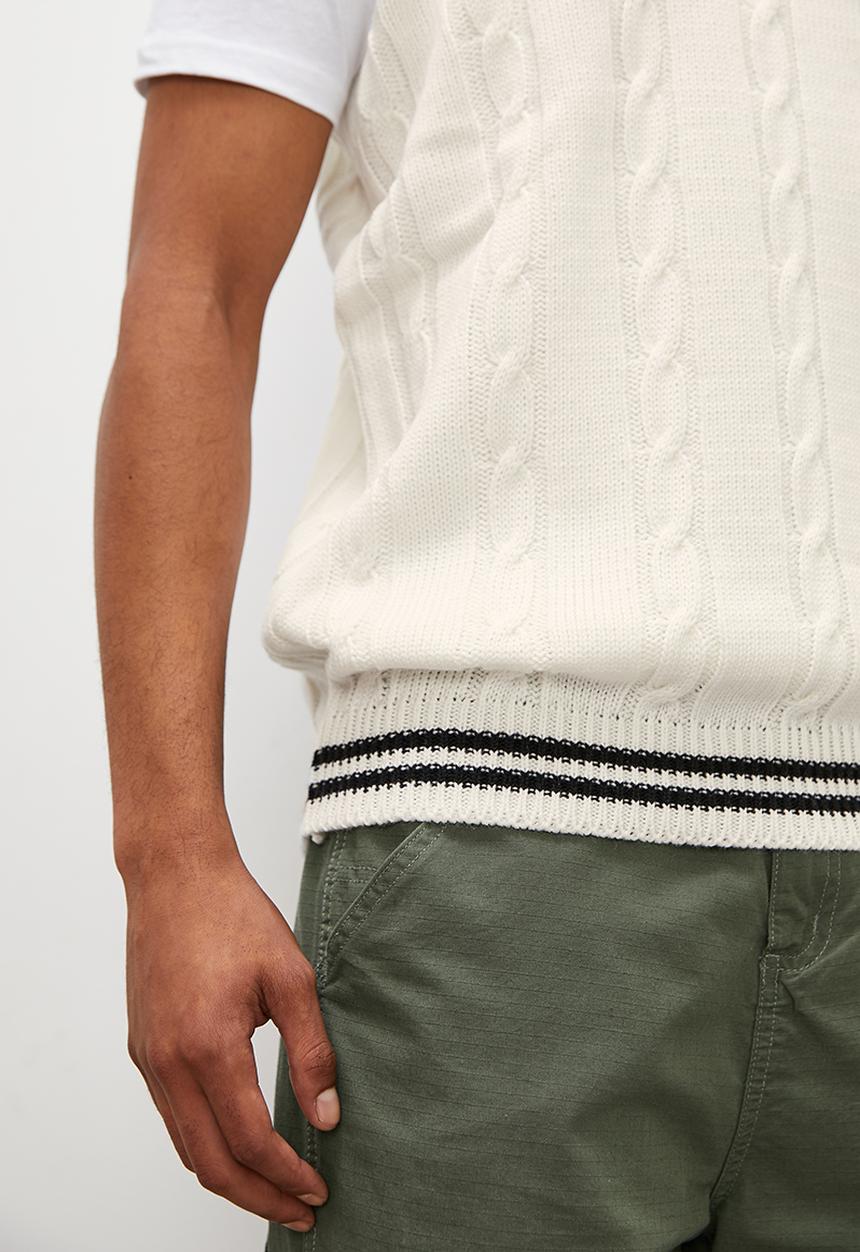 Superbalist - Slim fit knit sweater vest - cream/black