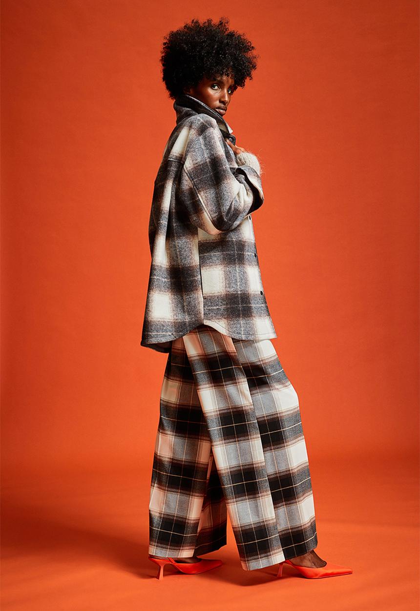 H&M - Shacket - brown & white checked